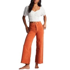 Billabong free fall wide leg pants orange corduroy (Brick)